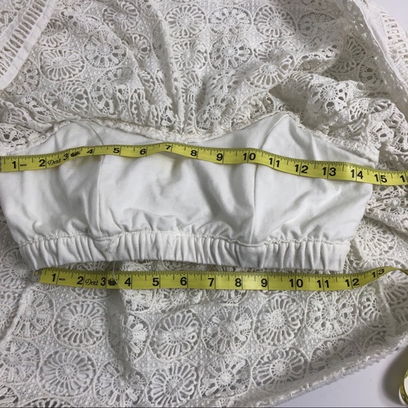 Free People Cream Sydney Lace Tube Top Small - Picture 6 of 8